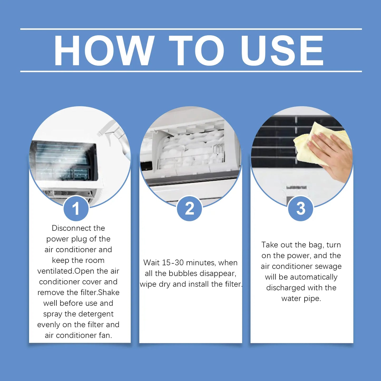 Air Conditioner Cleaner, Household Air Conditioner Hang-Up, Non-Dismantling, Odorless Descaling, Foam Air Conditioner Cleaning