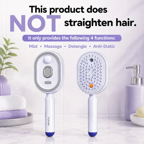 Electric Spray Air Cushion Massage Comb with Self-Cleaning, Anti-Tangle, Anti-Static, Volumizing Functions and Essential Oil Mist Aromatherapy Hair Care