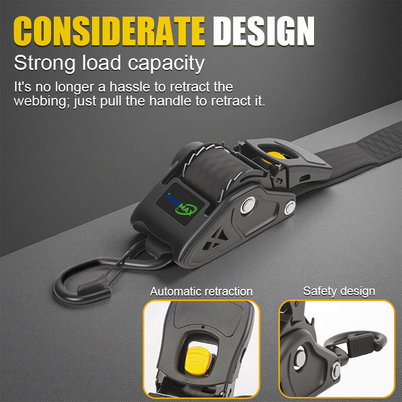 Auto Self Retractable Ratchet Straps