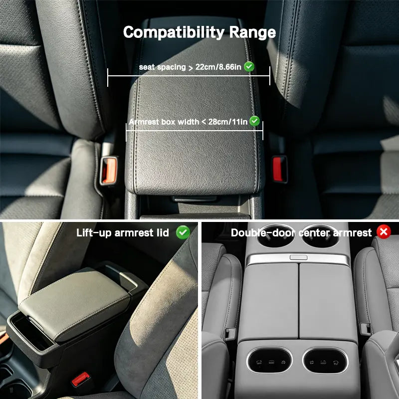 Car Armrest Cushion,5-in-1 Center Console Cover with 2 Storage Bags Cup Holder, Tissue Box Slot, Phone Slot for Sedans, Car Accessories Interior Organizers, fathersdaygift