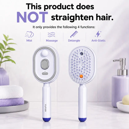 Electric Spray Air Cushion Massage Comb with Self-Cleaning, Anti-Tangle, Anti-Static, Volumizing Functions and Essential Oil Mist Aromatherapy Hair Care