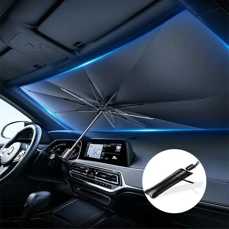 Car Front Windshield Sunshade, Multipurpose Car Glass Sun Shade, UV Blocker & Heat Reducer Car Sun Cover, Universal Easy-Fold Front Anti-UV Windshield Sunshade, Car Accessories