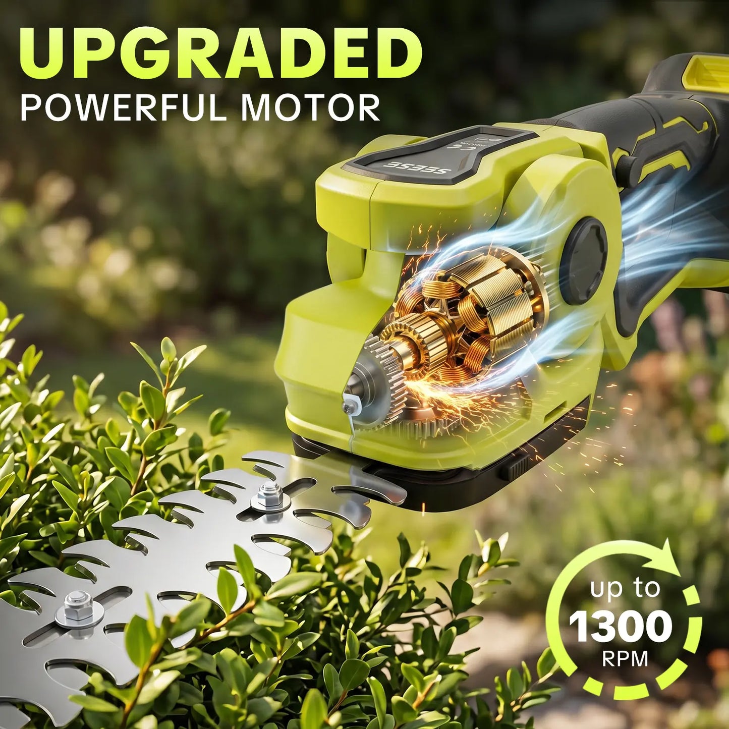 Cordless 2-in-1 Grass Shear & Shrub Trimmer, Handheld Electric Hedge Trimmer, 2*21V Batteries,Lightweight for Lawn Hedge Garden Yard Maintenance fathersdaygift