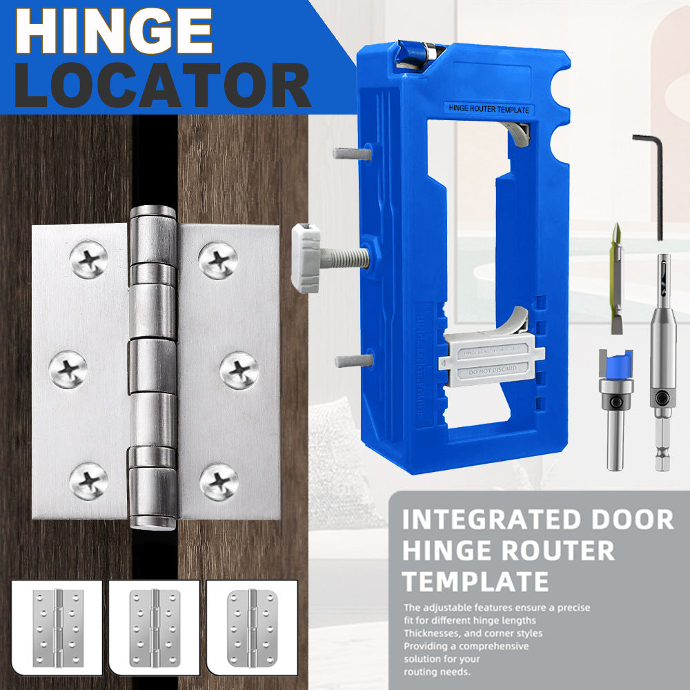 Door Hinge Jig - Door Hinge Cut Out Tool for Door & Cabinet Hinges, Adjustable Mortising Template Fits 2.5" to 5" Hinges with 1/4" & 5/8" Radius & Square Corner Tools