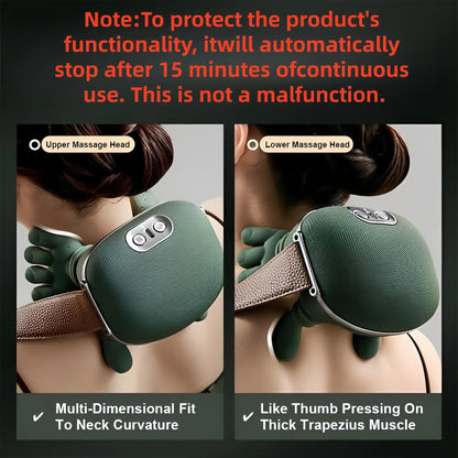 Bionic hand heating massage device, used for deep tissue pain relief, wireless portable electric finger pressure 4D kneading massage, simulates human hand, suitable for neck/shoulder/leg massage, ideal for home massage, Usb rechargeable massagers