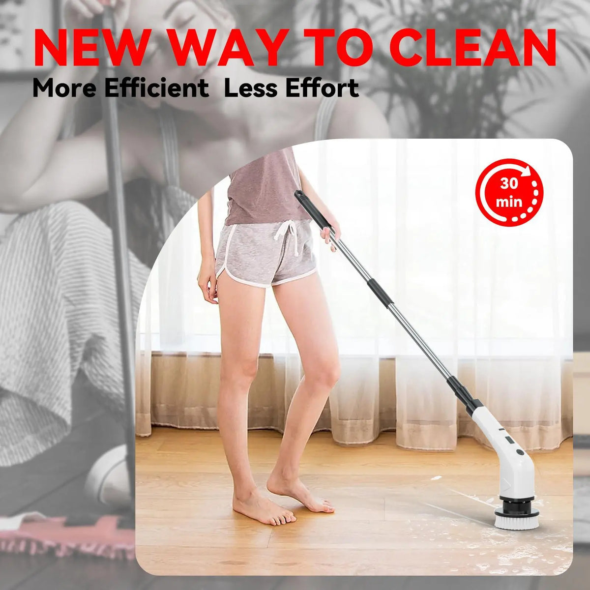 Electric Spin Scrubber for Cleaning Bathroom, Shower Scrubber Cleaning Brush with 2 Speed,with 8 Replaceable Brush Heads,Kitchen, Tub, Tile, Floor, Toilet, Household Cleaning Supplies Cordless Window and Surface Cleaner clesning kit
