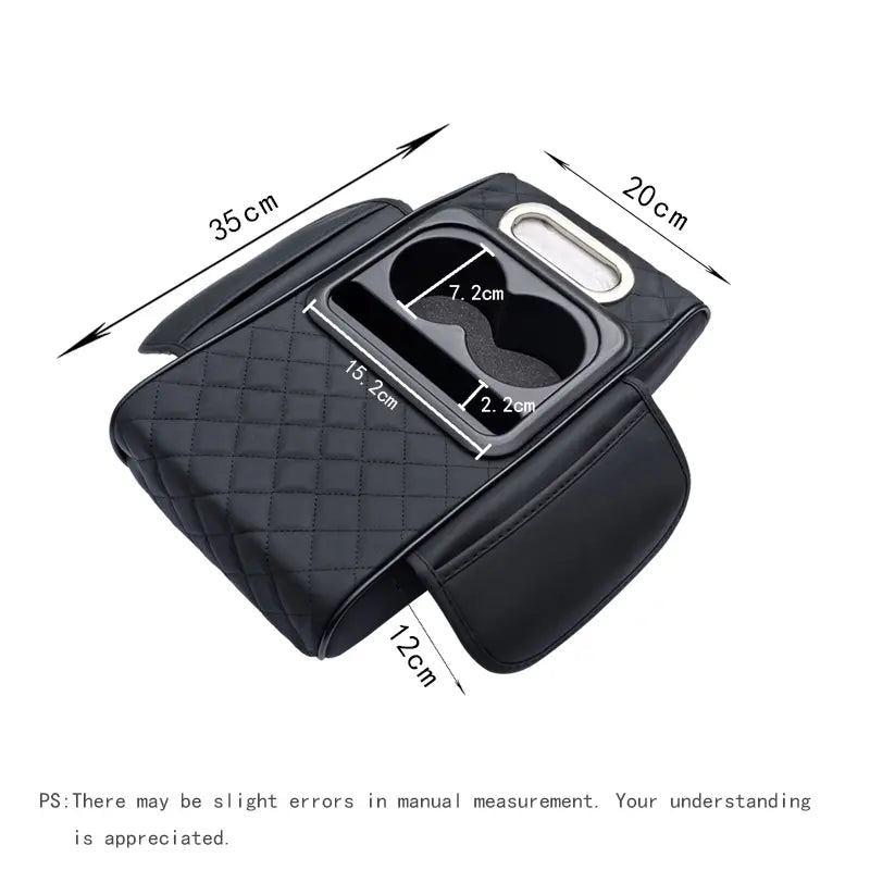 Car Armrest Cushion,5-in-1 Center Console Cover with 2 Storage Bags Cup Holder, Tissue Box Slot, Phone Slot for Sedans, Car Accessories Interior Organizers, fathersdaygift