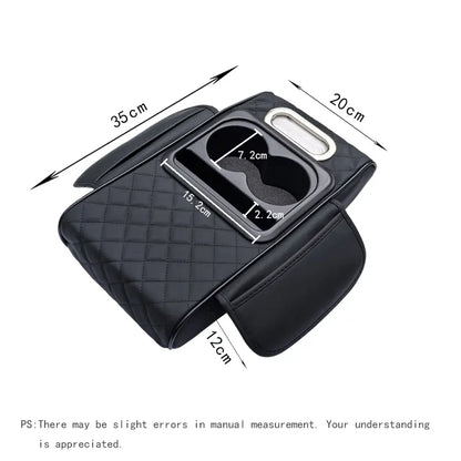 Car Armrest Cushion,5-in-1 Center Console Cover with 2 Storage Bags Cup Holder, Tissue Box Slot, Phone Slot for Sedans, Car Accessories Interior Organizers, fathersdaygift
