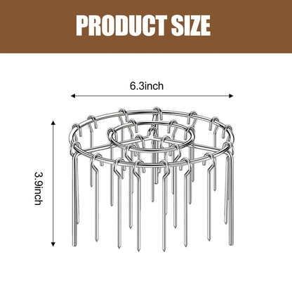 2 Counts Air Fryer Skewer Rack, Round Grill with Stainless Steel, Flat Edges
