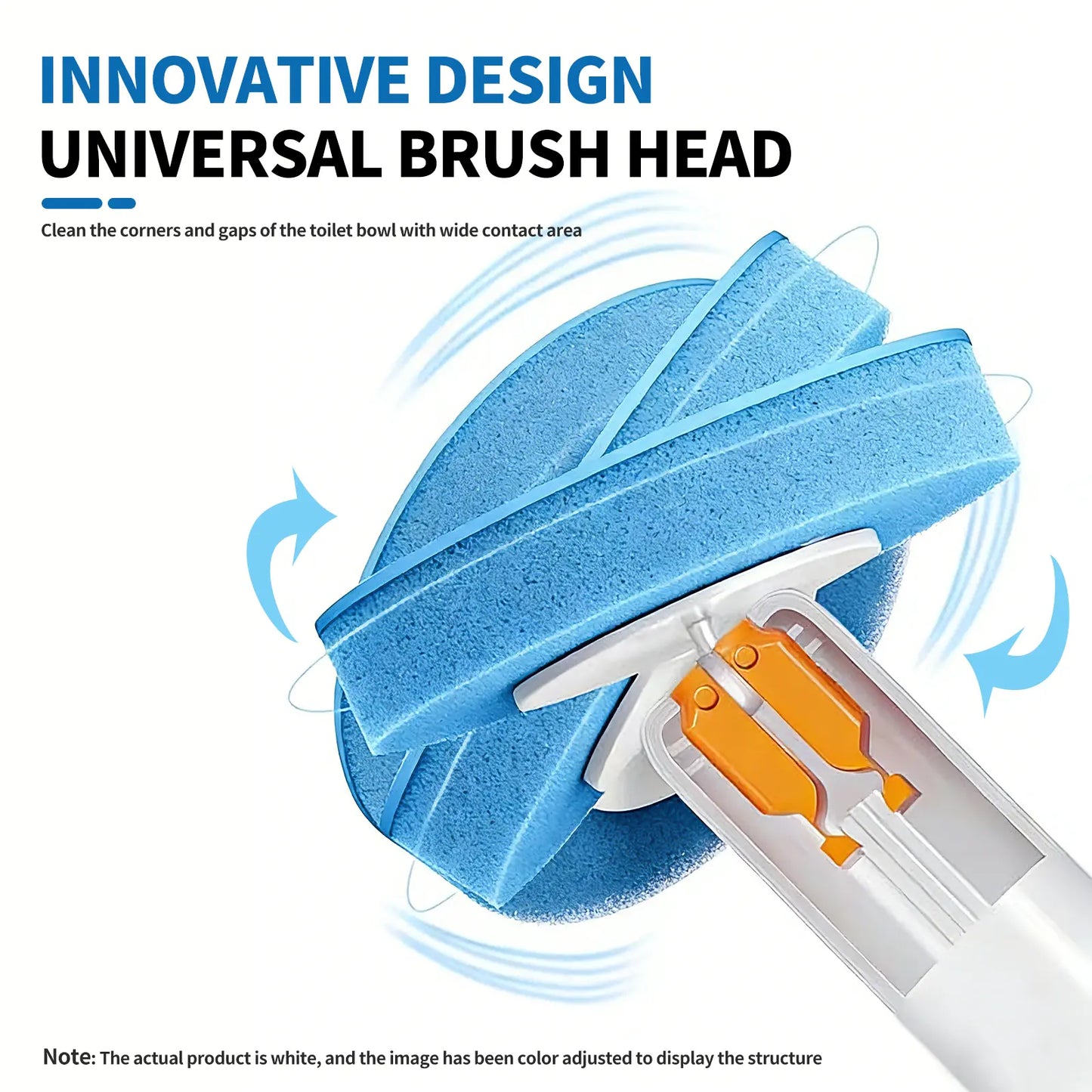 Disposable Toilet Brush Kit - 32/16 Refill Heads & Holder, Rotating No-Touch Deep Cleaner for Under-Rim & Corner, Bathroom Cleaning Tool for Home, RV
