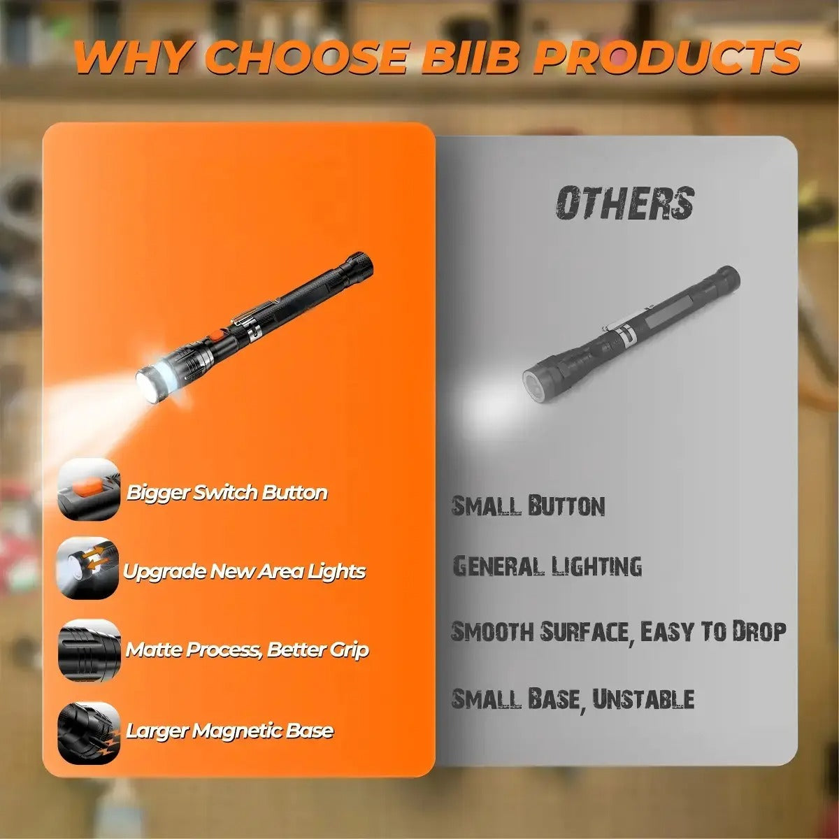 Extendable Magnetic Pickup Tools - Telescoping Magnet with LED Flashlight Gifts for Men, Fathers Day Mens Gifts from Daughter Son, Birthday Gifts for Men Dad Him