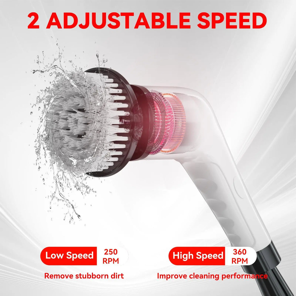Electric Spin Scrubber for Cleaning Bathroom, Shower Scrubber Cleaning Brush with 2 Speed,with 8 Replaceable Brush Heads,Kitchen, Tub, Tile, Floor, Toilet, Household Cleaning Supplies Cordless Window and Surface Cleaner clesning kit