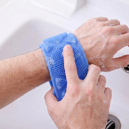 2PCS Silicone Bath Brush – Double-Sided Exfoliating Back Scrubber with Mesh Sponge, Shower & Bath Tool, Bathroom Self-Care Accessory for Easy At-Home Body Care