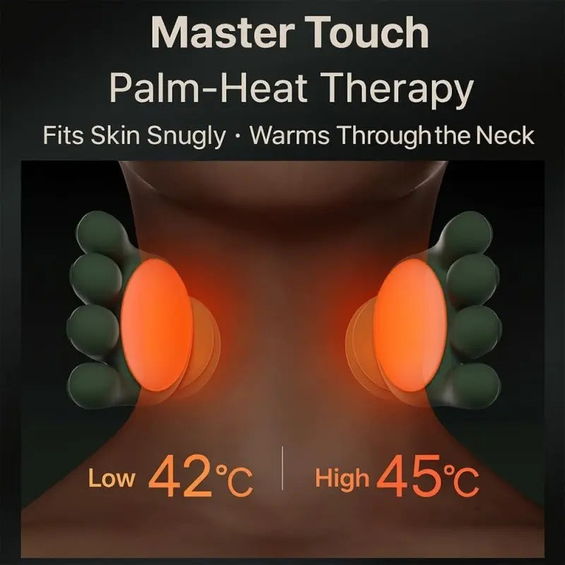 Bionic hand heating massage device, used for deep tissue pain relief, wireless portable electric finger pressure 4D kneading massage, simulates human hand, suitable for neck/shoulder/leg massage, ideal for home massage, Usb rechargeable massagers