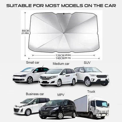 Car Front Windshield Sunshade, Multipurpose Car Glass Sun Shade, UV Blocker & Heat Reducer Car Sun Cover, Universal Easy-Fold Front Anti-UV Windshield Sunshade, Car Accessories