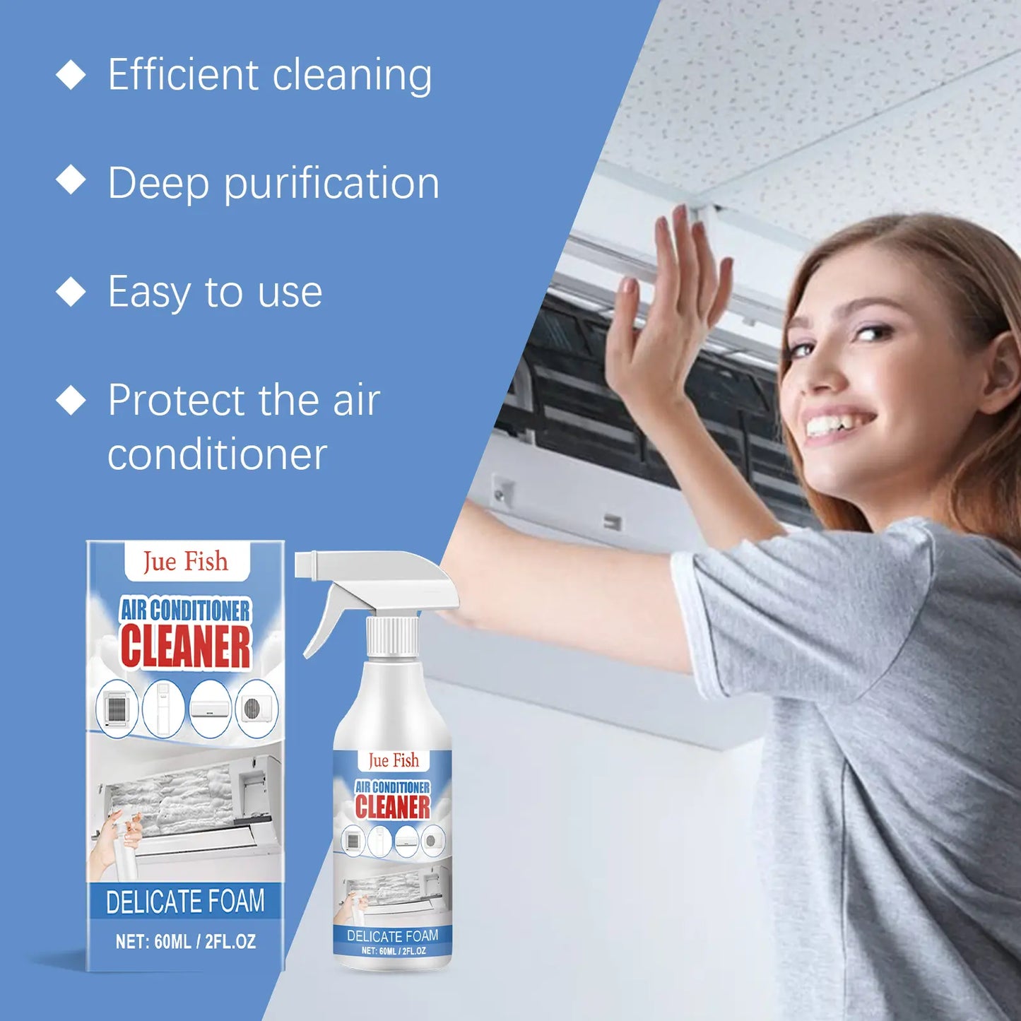 Air Conditioner Cleaner, Household Air Conditioner Hang-Up, Non-Dismantling, Odorless Descaling, Foam Air Conditioner Cleaning