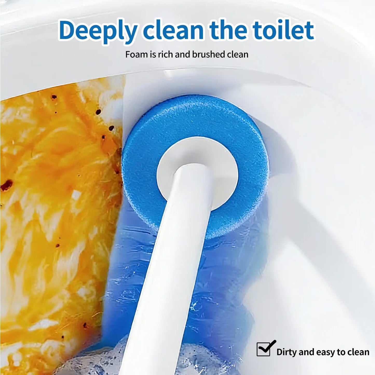 Disposable Toilet Brush Kit - 32/16 Refill Heads & Holder, Rotating No-Touch Deep Cleaner for Under-Rim & Corner, Bathroom Cleaning Tool for Home, RV