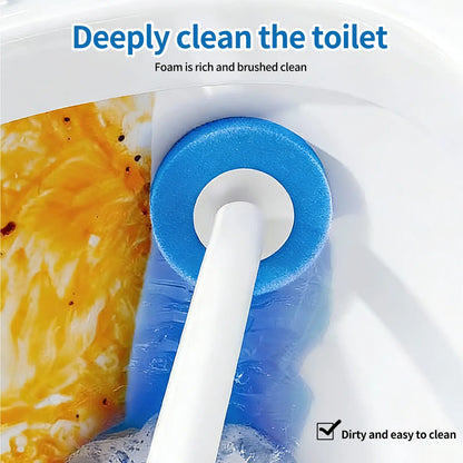 Disposable Toilet Brush Kit - 32/16 Refill Heads & Holder, Rotating No-Touch Deep Cleaner for Under-Rim & Corner, Bathroom Cleaning Tool for Home, RV