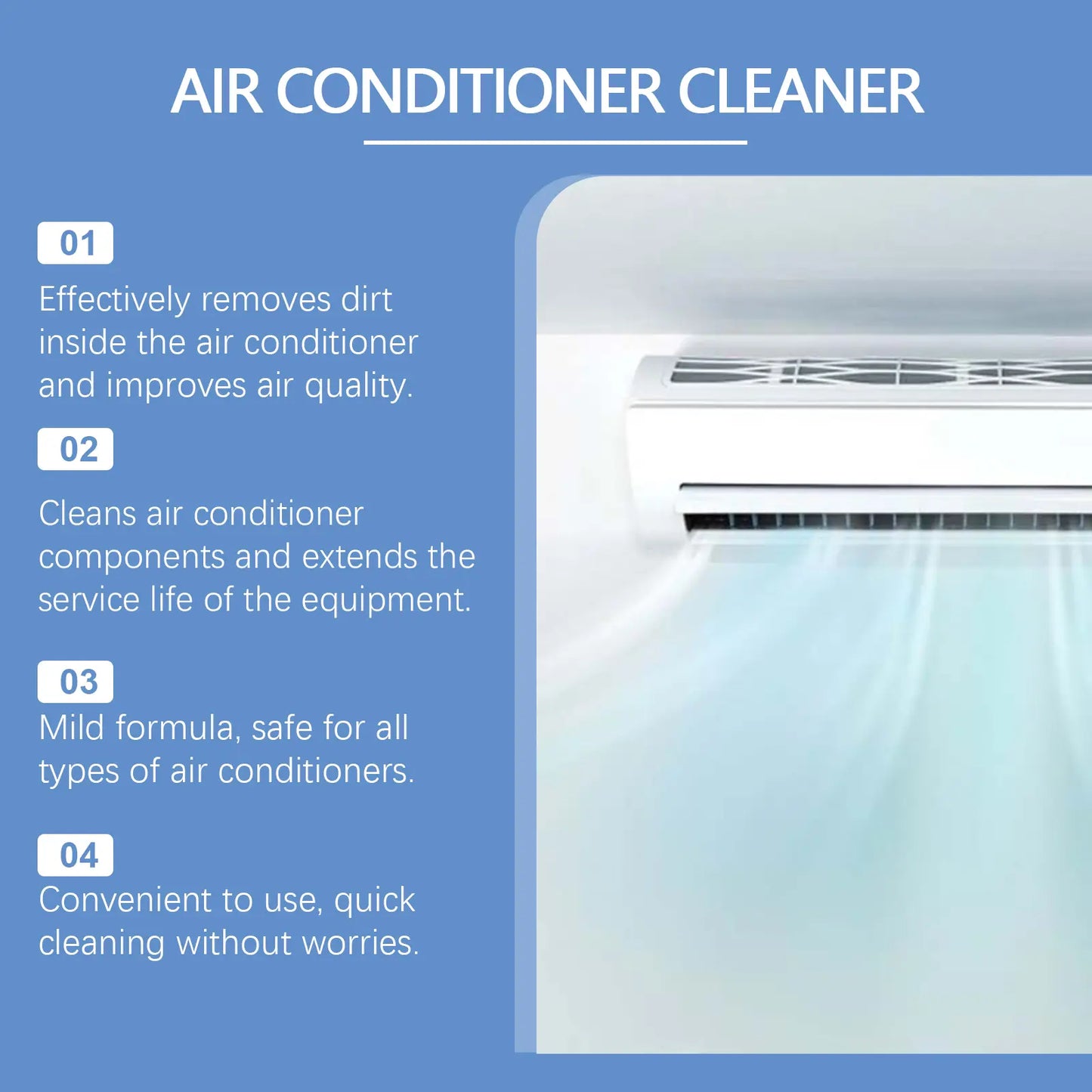 Air Conditioner Cleaner, Household Air Conditioner Hang-Up, Non-Dismantling, Odorless Descaling, Foam Air Conditioner Cleaning