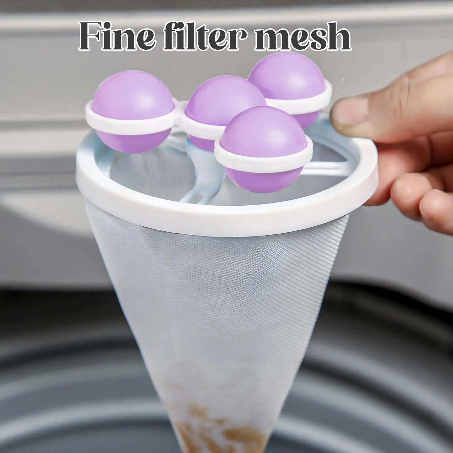 3 Counts Washing Machine Filter Bag, Reusable Floating Hair Filter for Laundry Washer Cotton