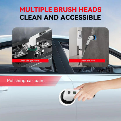 Electric Spin Scrubber for Cleaning Bathroom, Shower Scrubber Cleaning Brush with 2 Speed,with 8 Replaceable Brush Heads,Kitchen, Tub, Tile, Floor, Toilet, Household Cleaning Supplies Cordless Window and Surface Cleaner clesning kit