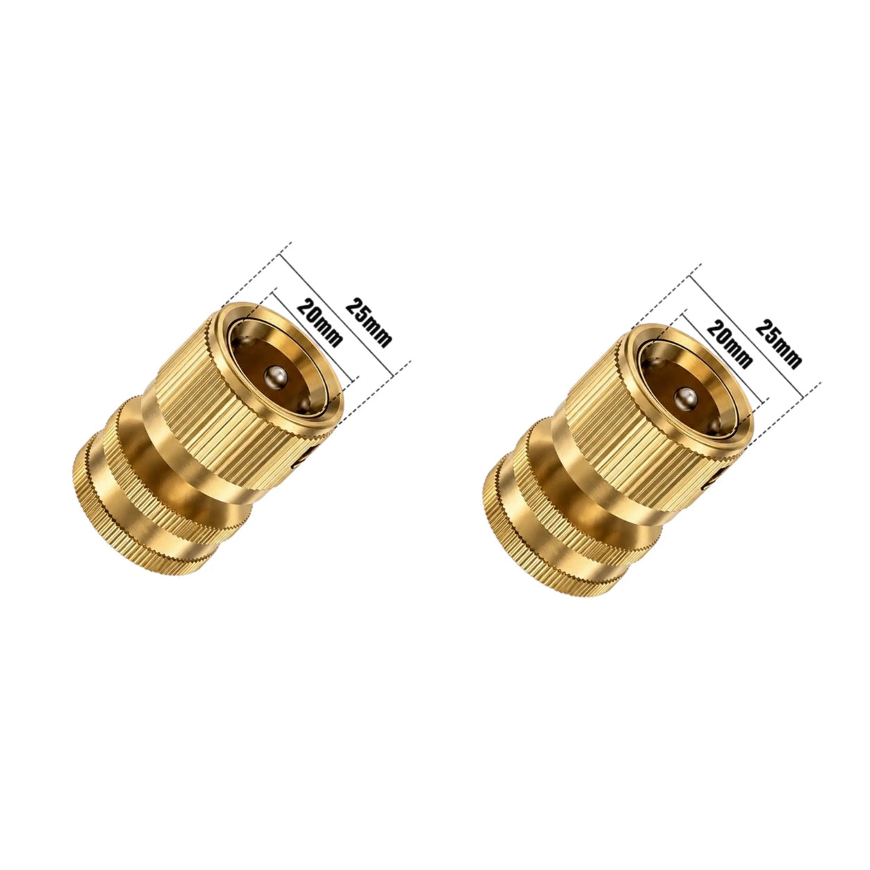 Garden Hose Quick Connector, 1 PCS Solid Brass 3/4 Inch GHT Thread Fitting (NO Sprayer), No-Leak Water Hose Female Adapter (No Male), Garden Hose Connectors