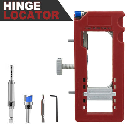 Door Hinge Jig - Door Hinge Cut Out Tool for Door & Cabinet Hinges, Adjustable Mortising Template Fits 2.5" to 5" Hinges with 1/4" & 5/8" Radius & Square Corner Tools