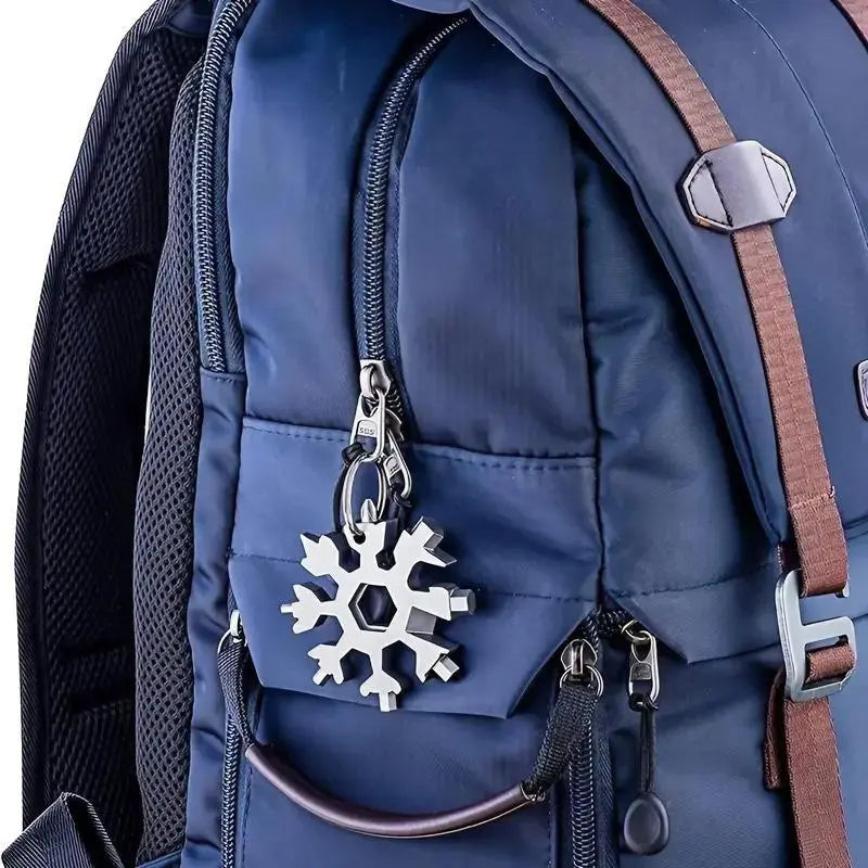 18-in-1 Snowflake Multi-tool Stainless Steel Portable Wrench All-in-One Screwdriver & Bottle Opener Must-Have Survival Gadget for Outdoor Activities