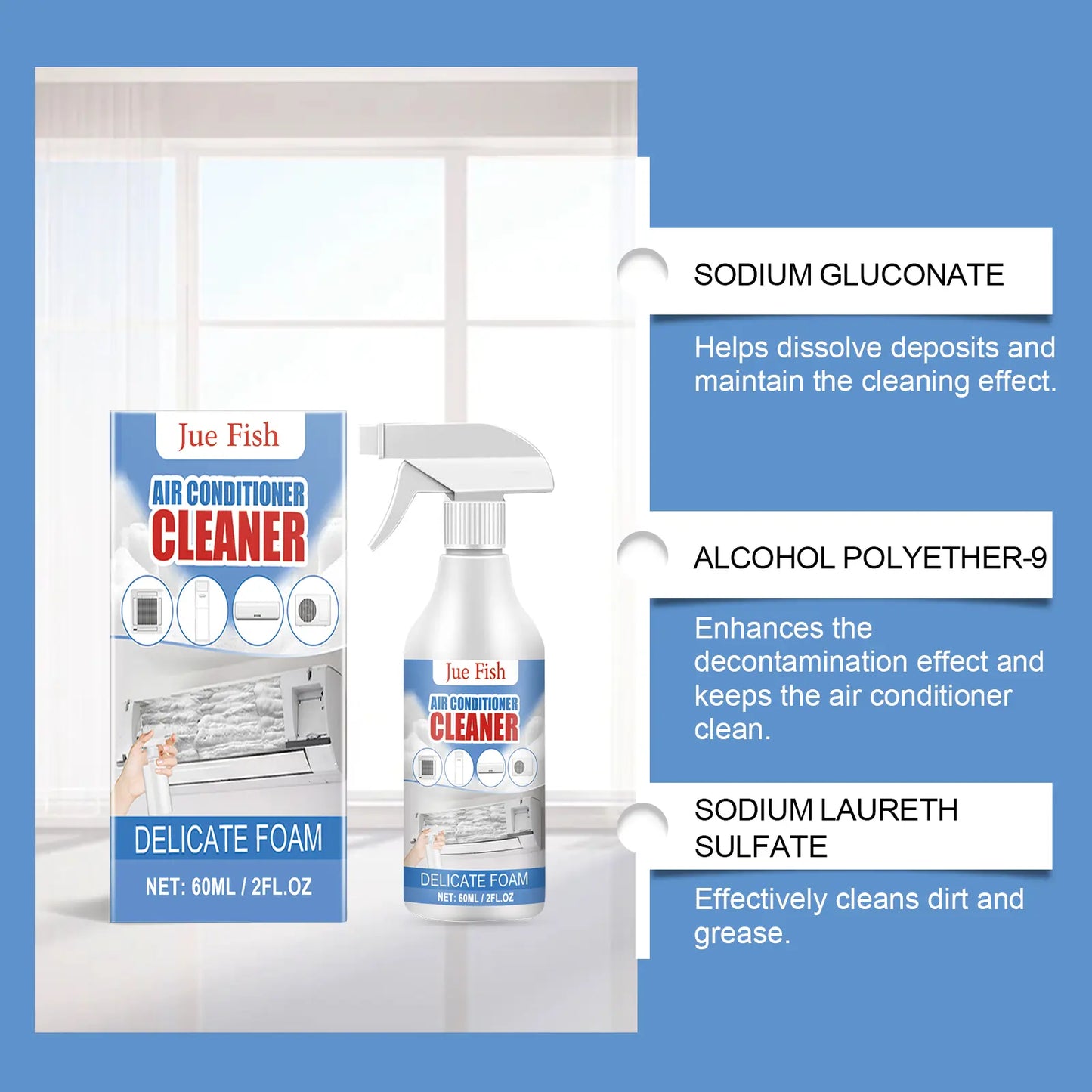 Air Conditioner Cleaner, Household Air Conditioner Hang-Up, Non-Dismantling, Odorless Descaling, Foam Air Conditioner Cleaning