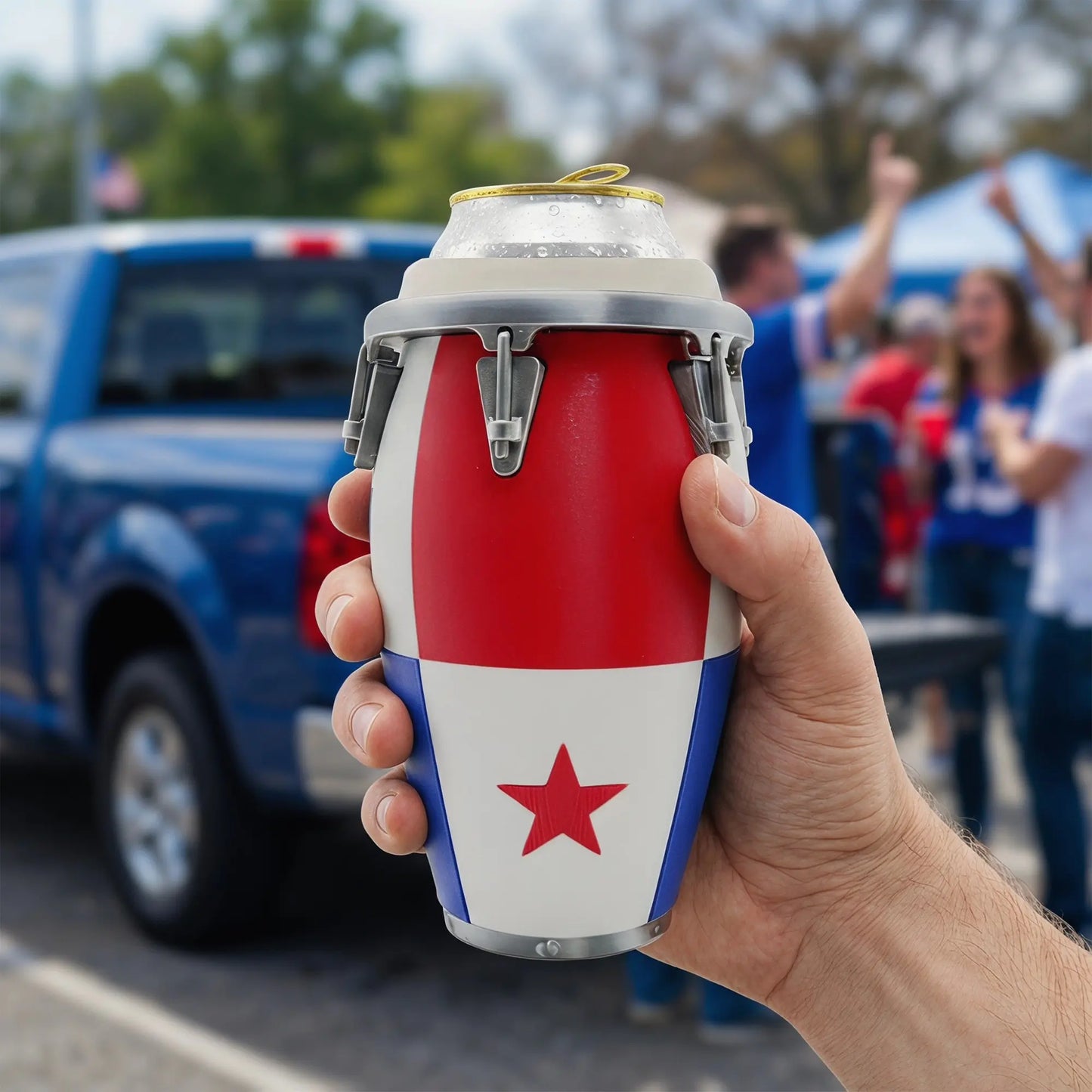 Conga Style Can Holder, 3D Printed 12oz Can Stand, Portable Drink Carrier, Unique Beverage Rack, Perfect for Parties and Festivals