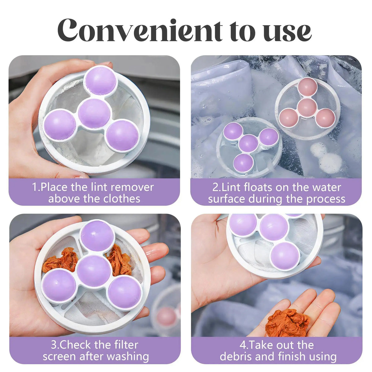 3 Counts Washing Machine Filter Bag, Reusable Floating Hair Filter for Laundry Washer Cotton
