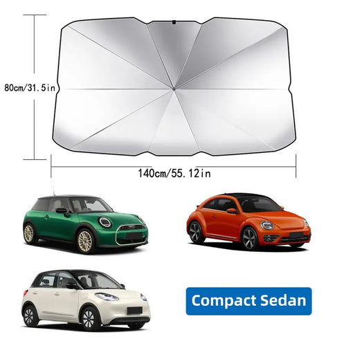 Car Front Windshield Sunshade, Multipurpose Car Glass Sun Shade, UV Blocker & Heat Reducer Car Sun Cover, Universal Easy-Fold Front Anti-UV Windshield Sunshade, Car Accessories