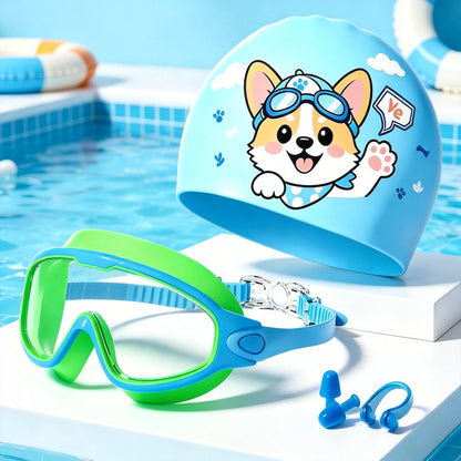 2 Pack Kids Swim Goggles for 3-15+ UV Protection Anti-Fog High Definition Waterproof Adjustable Goggles for Boys and Girls - Safety anti-uv swimming goggles swim glass anti-fog with Earplugs & Nose Clip,for Lake,Beach, Summer Party