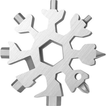 18-in-1 Snowflake Multi-tool Stainless Steel Portable Wrench All-in-One Screwdriver & Bottle Opener Must-Have Survival Gadget for Outdoor Activities
