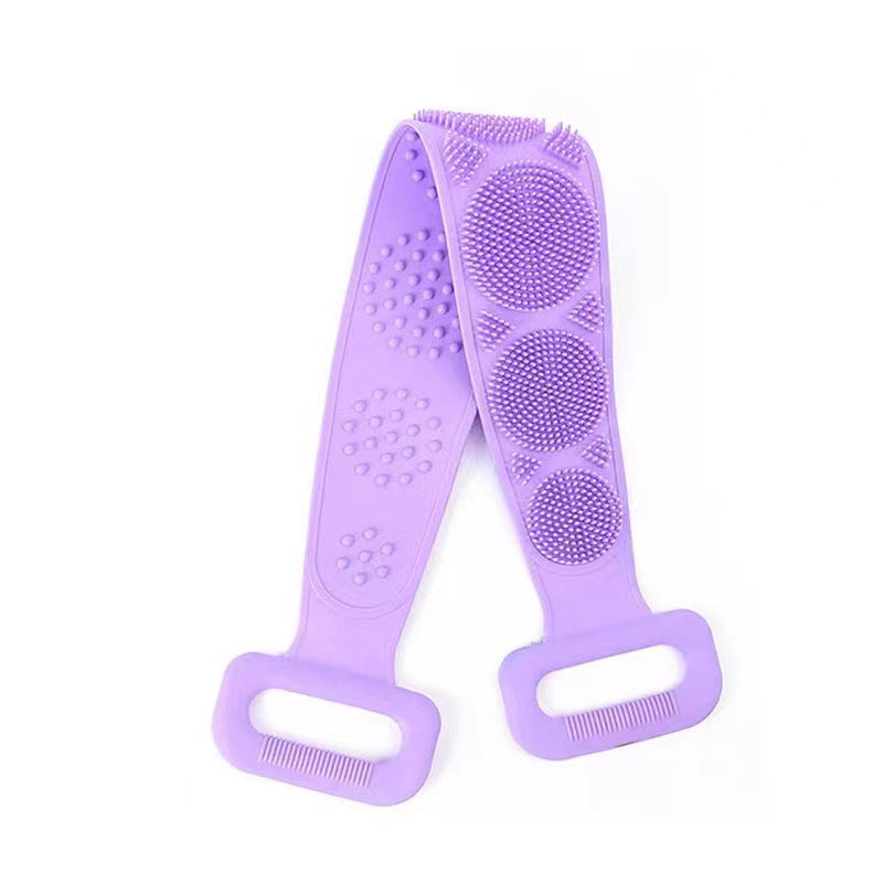 2PCS Silicone Bath Brush – Double-Sided Exfoliating Back Scrubber with Mesh Sponge, Shower & Bath Tool, Bathroom Self-Care Accessory for Easy At-Home Body Care