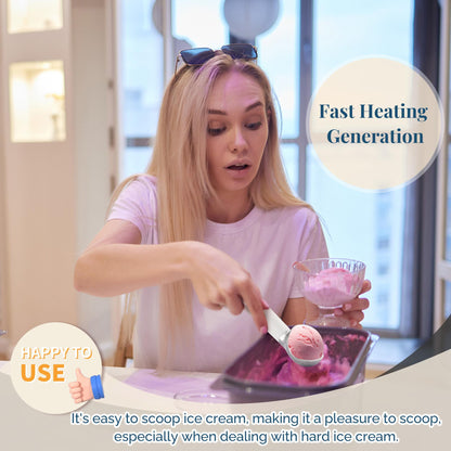 Electric Ice Cream Scoop | Rechargeable 2-oz Stainless Steel Scoop with LED Display | Waterproof Design — Easily Scoops Hard Ice Cream