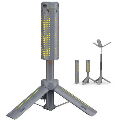 8000mAh Camping Lantern (with Adjustable Stand) — 3.4-Foot, 1800-Lumen Cordless Work Light, Featuring 3 Adjustable Light Heads, Stepless Dimming, and Emergency Flashlight Function