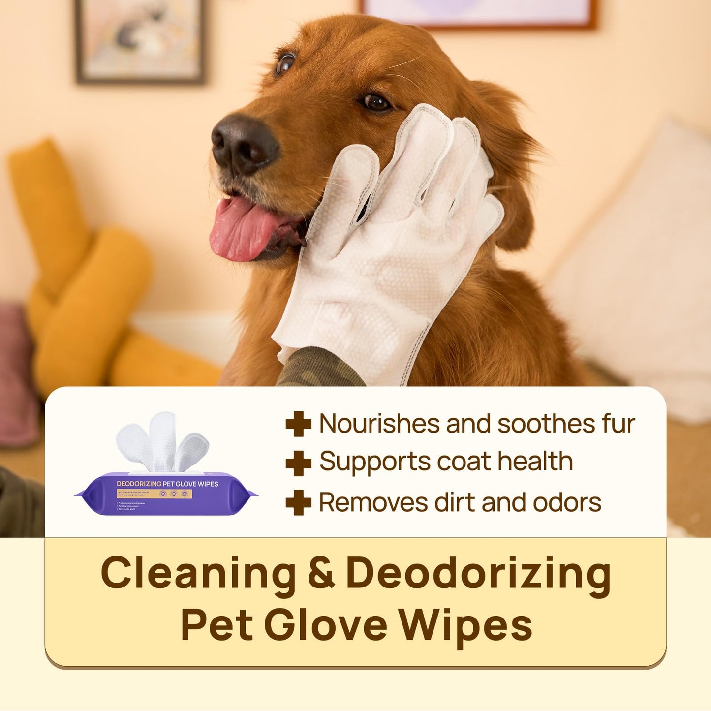 Disposable Dog Grooming Wipes (20-Pack) — Specially Designed to Remove Loose Fur, Clean Away Sticky Debris, Eliminate Odors, Moisturize Skin, and Care for Paws
