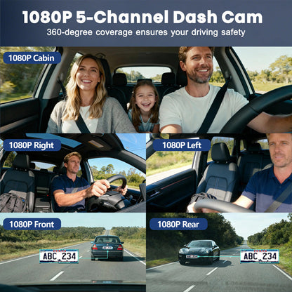 5 Channel 360° Dash Camera with WiFi