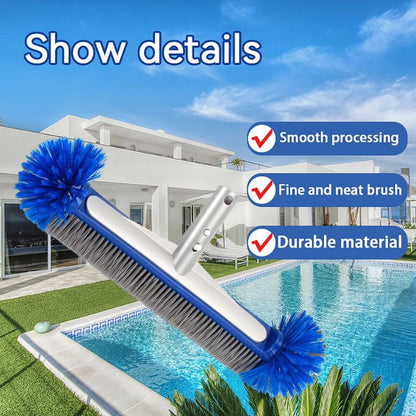 4-in-1 Pool Cleaning Kit with 17.5 Brush, Rotatable Brush, Net & Pole