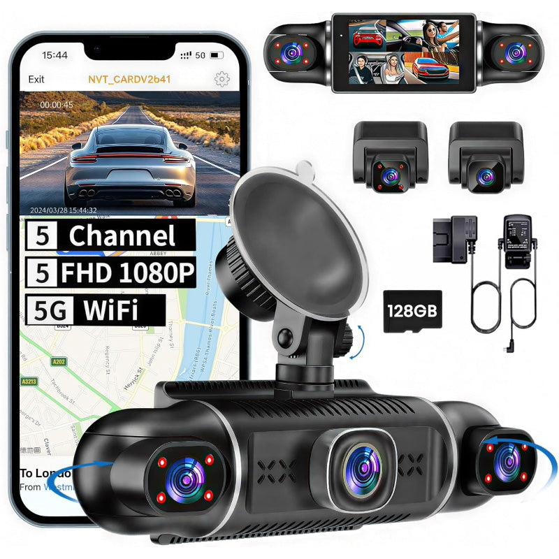 5 Channel 360° Dash Camera with WiFi