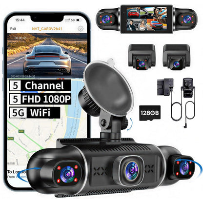 5 Channel 360° Dash Camera with WiFi